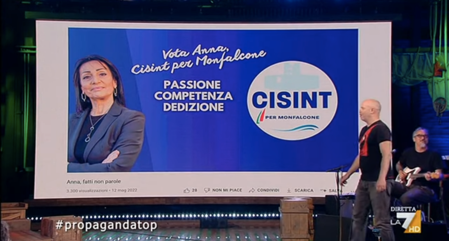 Immagine per Anna Cisint su La7, il suo inno finisce in onda a Propaganda live